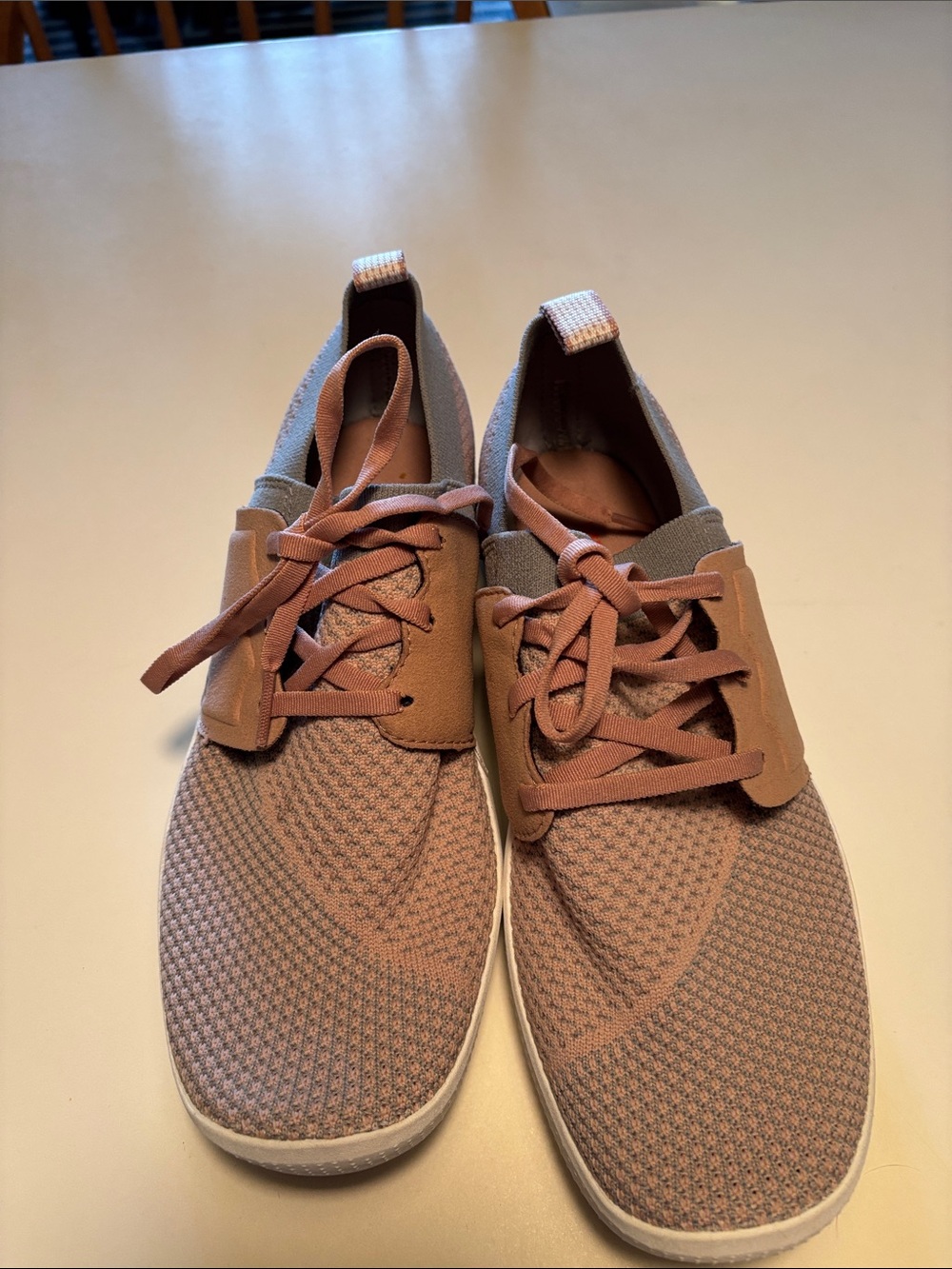 Merrell Woman’s Knit Lace-Up Sneakers in Dusty Rose and Gray